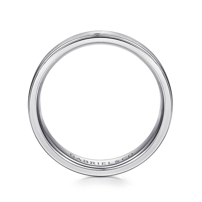 14K White Gold 6mm - Men's Wedding Band in Satin Finish