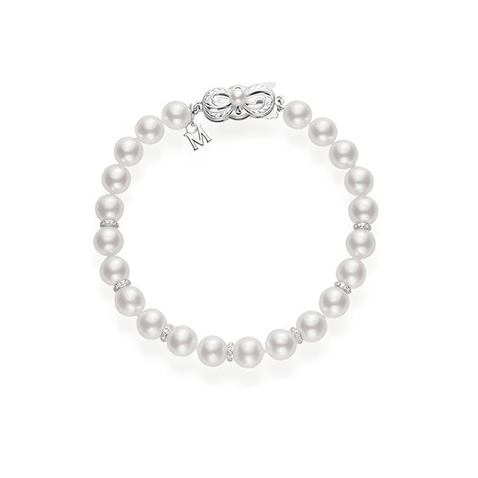 Akoya Cultured Pearl and Diamond Bracelet