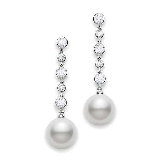 Classic Elegance White South Sea Cultured Pearl Lever Back Earrings