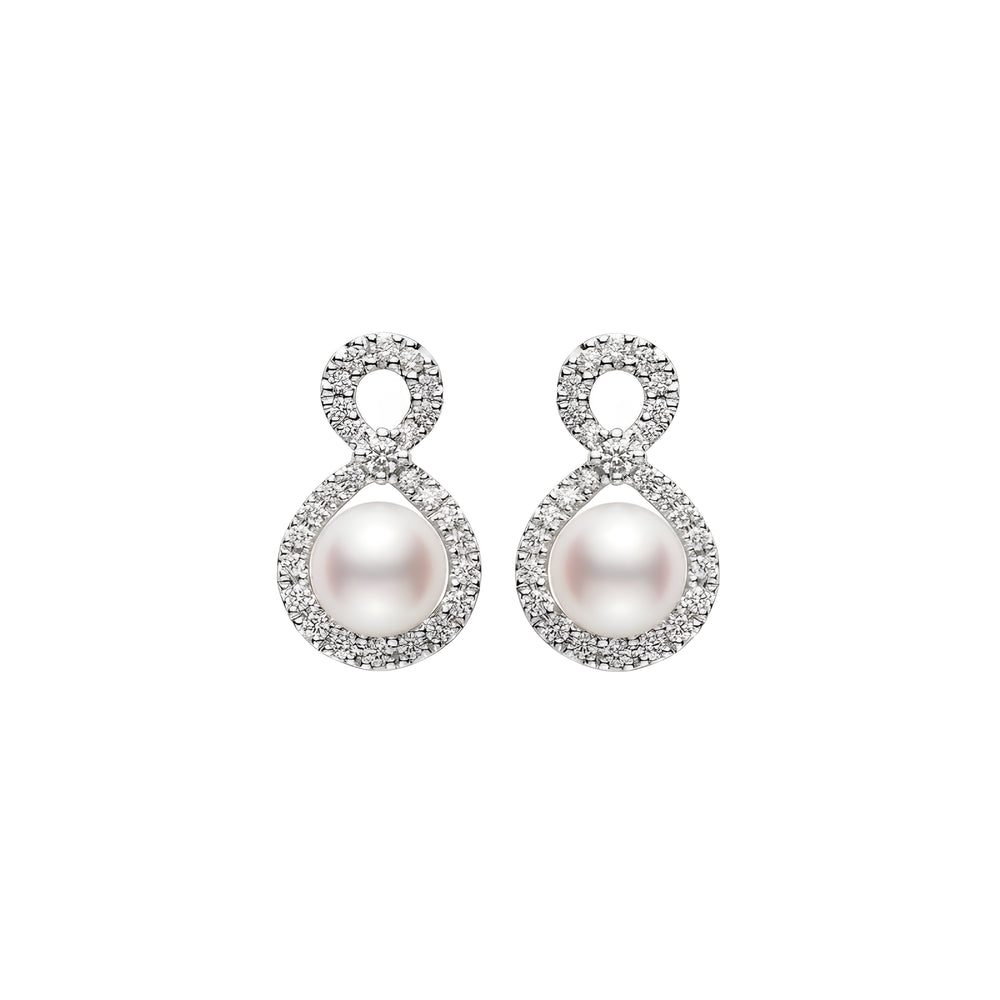 Ruyi Collection Akoya Cultured Pearl and Diamond Earrings