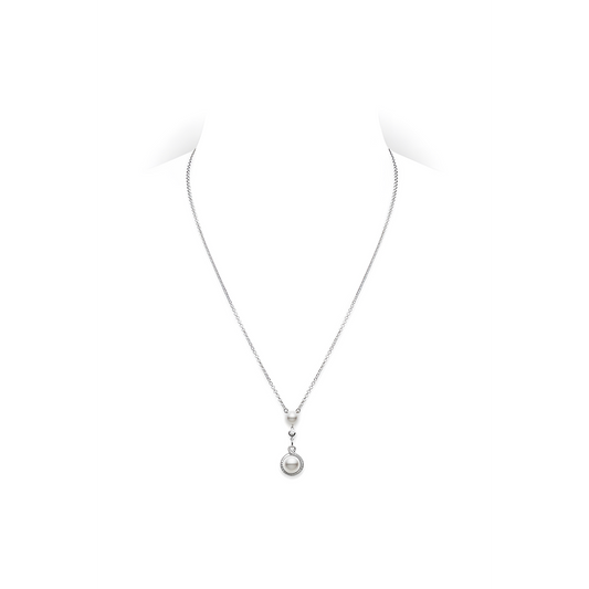 Petit Soleil Akoya Cultured Pearl Drop Pendant in 18K White Gold