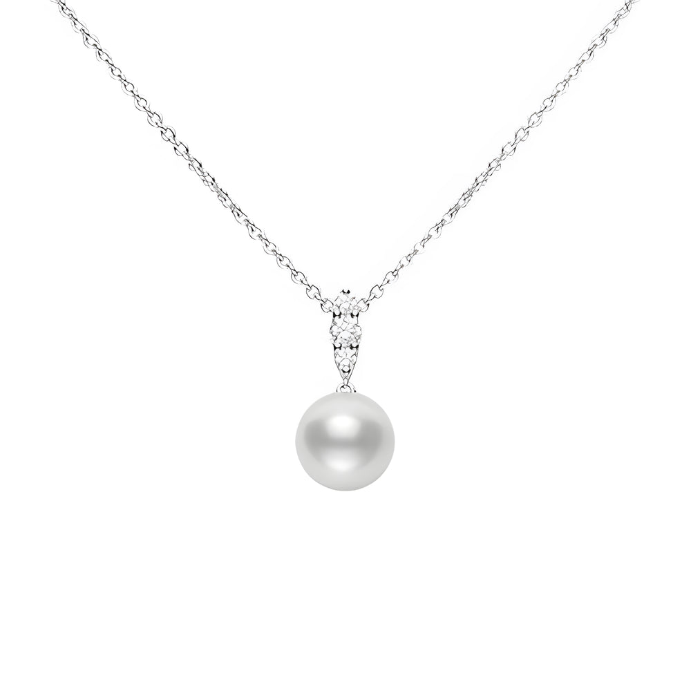 Morning Dew White South Sea Cultured Pearl Pendant in 18K White Gold
