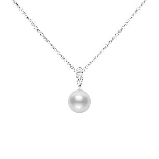 Morning Dew White South Sea Cultured Pearl Pendant in 18K White Gold