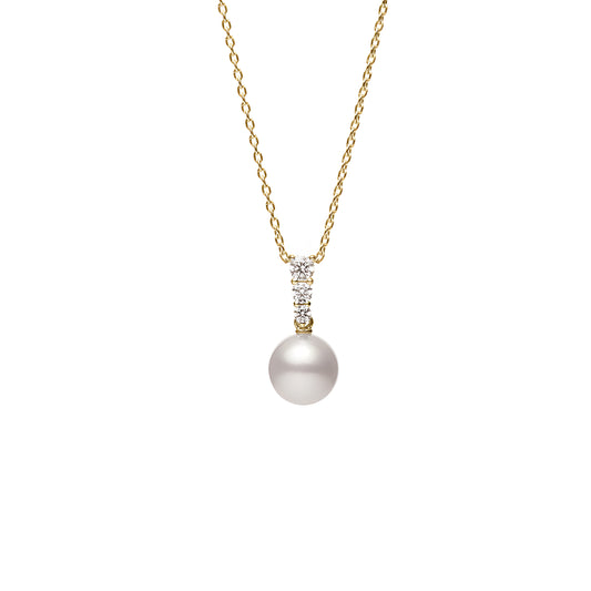 Morning Dew Akoya Cultured Pearl Pendant in 18K Yellow Gold