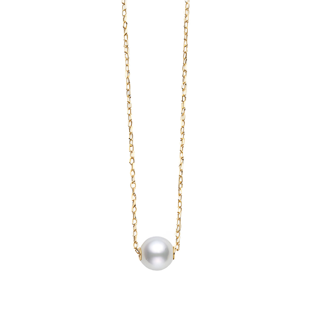 Akoya Cultured Single Pearl Pendant in 18K Yellow Gold