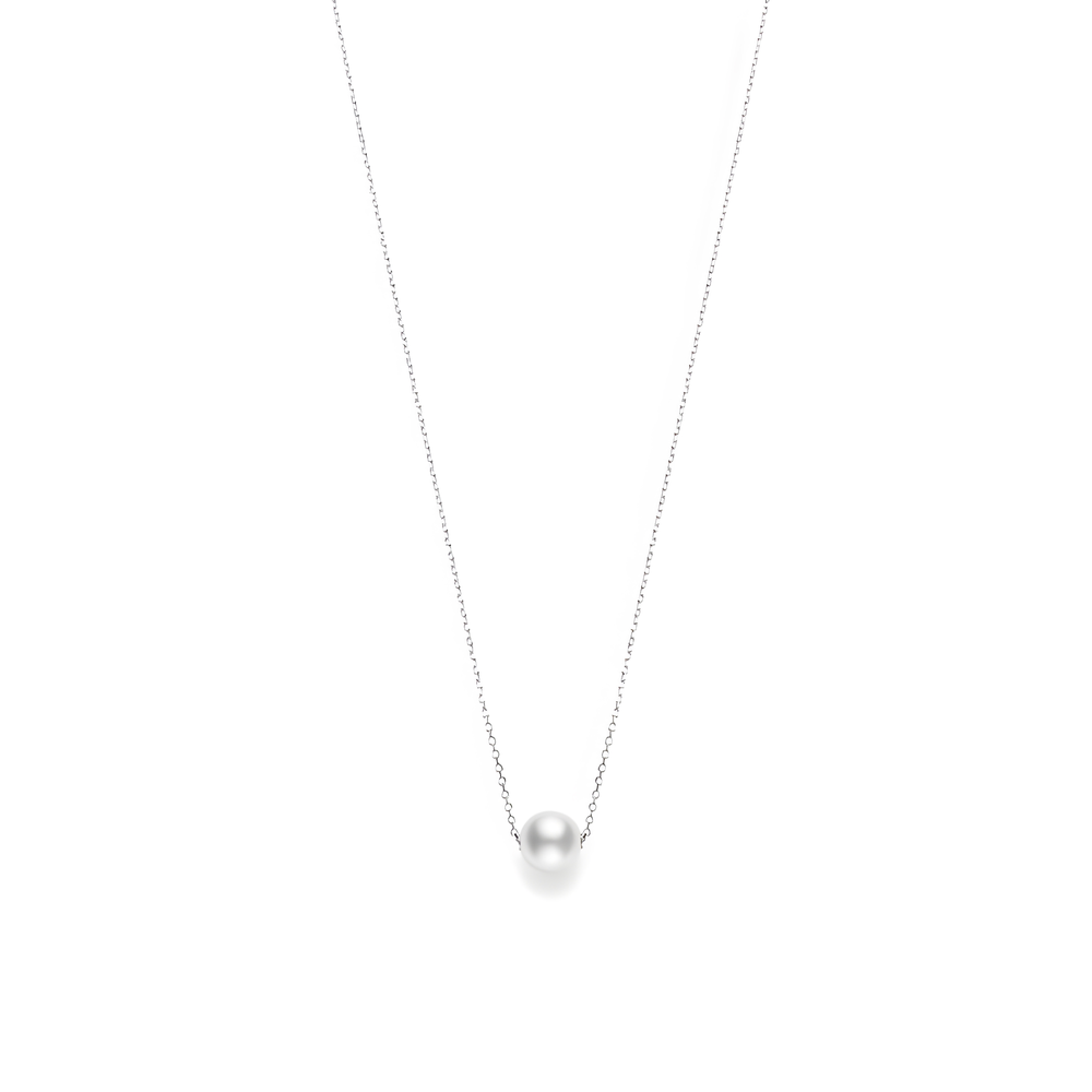 Akoya Cultured Pearl Single Pearl Pendant in 18K White Gold
