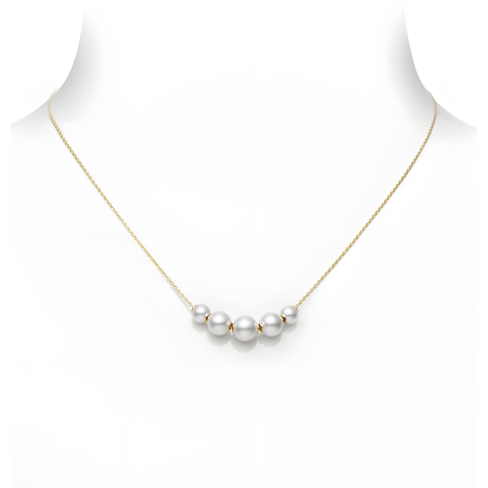 Pearls in Motion Akoya Cultured Pearl Pedant in 18K Yellow Gold