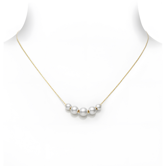 Pearls in Motion Akoya Cultured Pearl Pedant in 18K Yellow Gold