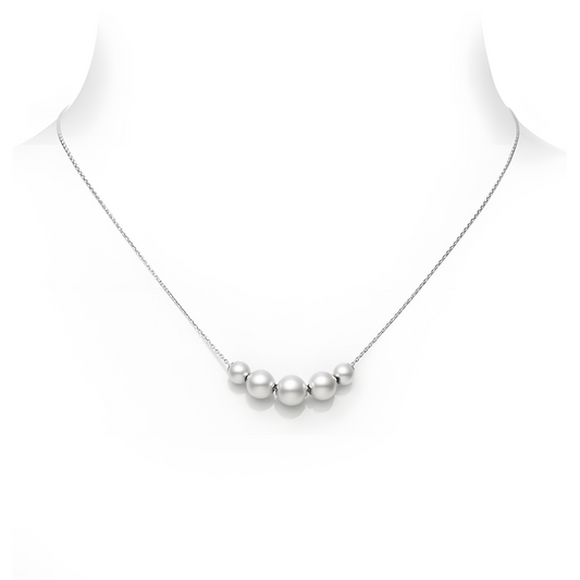 Pearls in Motion Akoya Cultured Pearl Pedant in 18K White Gold