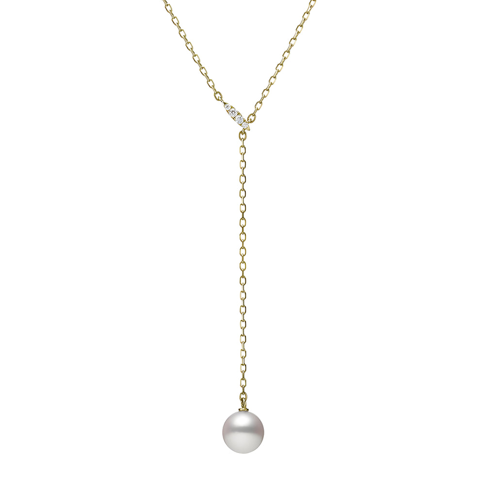 Akoya Cultured Pearl Drop Pendant in 18K Yellow Gold