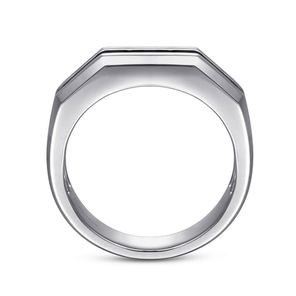 925 Sterling Silver and Black Spinel Men's Band