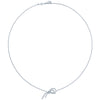 Ribbon Diamond Pendant Necklace in Platinum