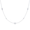 Diamond Strings Quads Necklace, 16 Inches, in 18K White Gold, Small Diamond Size