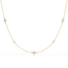 Diamond Strings Quads Necklace, 16 Inches, in 18K Yellow Gold, Small Diamond Size