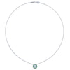 Silhouette Pendant with Diamonds and Emeralds in 18K White Gold, 0.60 Carat Center Diamond