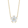 Cluster Floral Pendant with Pear Shape Diamonds in 18k Yellow Gold