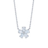 Cluster Floral Pendant with Pear Shape Diamonds in Platinum