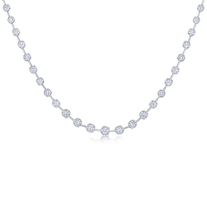 Starry Night Partway Necklace with Diamonds in 18K White Gold