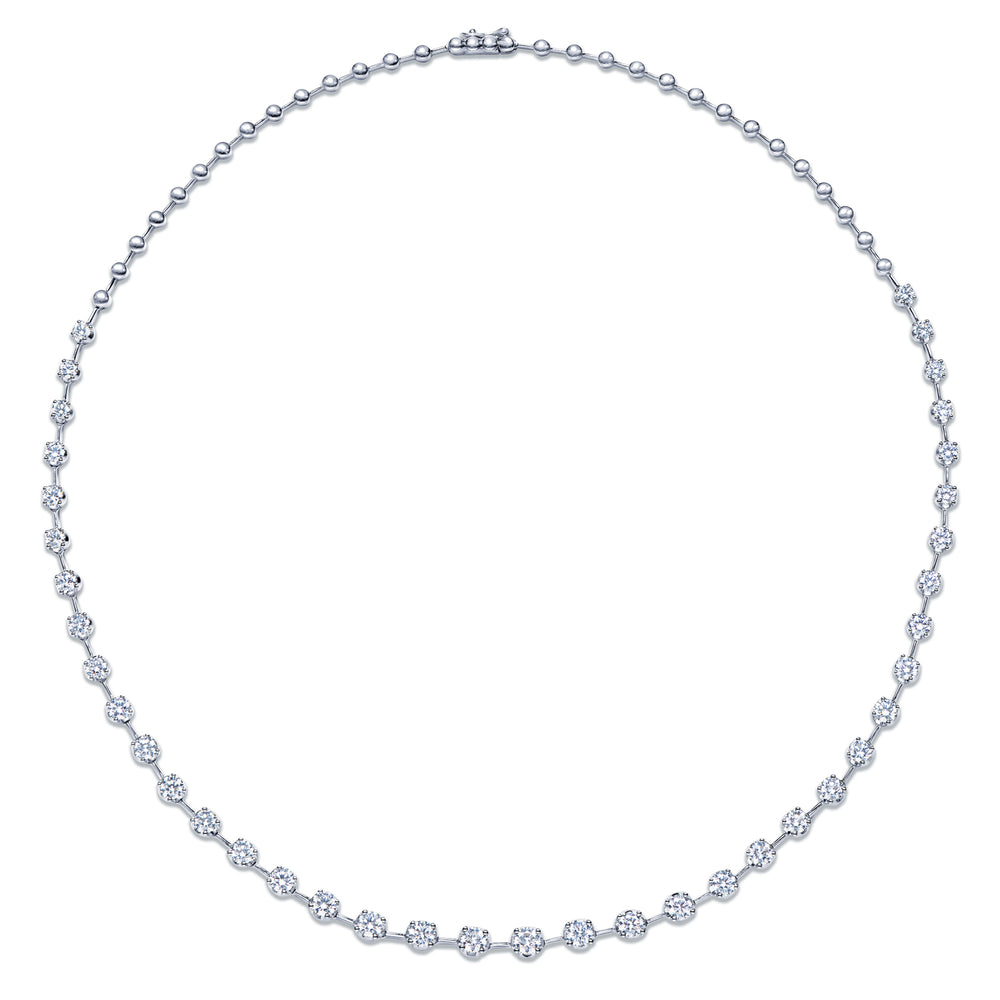 Starry Night Partway Necklace with Diamonds in 18K White Gold