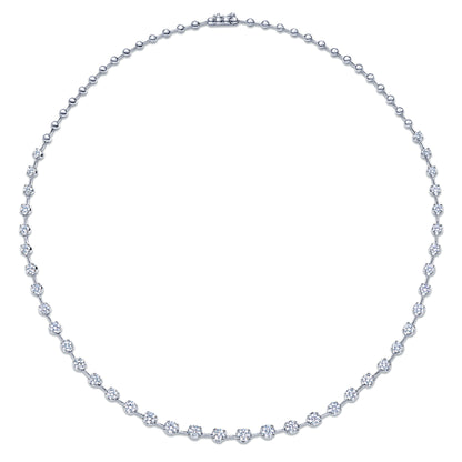 Starry Night Partway Necklace with Diamonds in 18K White Gold