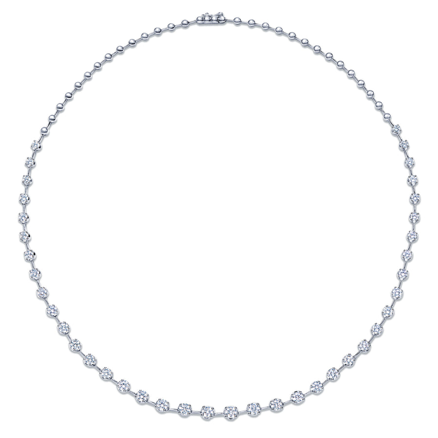Starry Night Partway Necklace with Diamonds in 18K White Gold