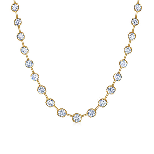 Starry Night Partway Necklace with Diamonds in 18K Yellow Gold