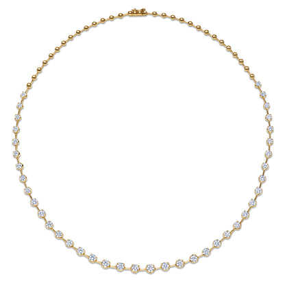 Starry Night Partway Necklace with Diamonds in 18K Yellow Gold