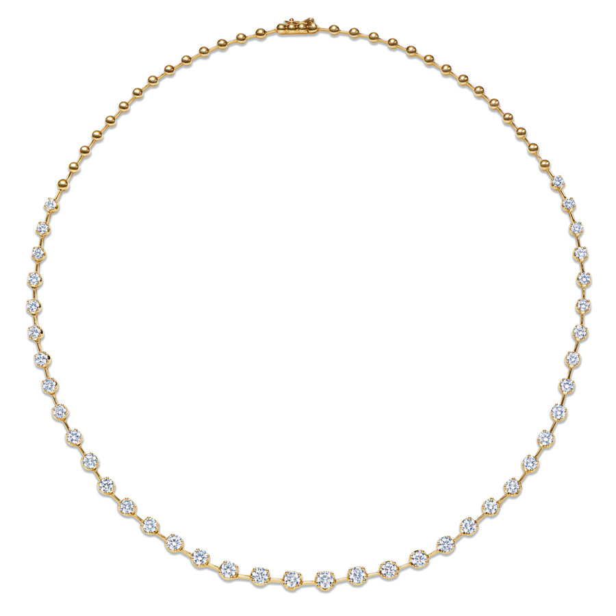 Starry Night Partway Necklace with Diamonds in 18K Yellow Gold