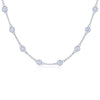 Diamond Strings Round Diamond Bezel Necklace in 18K White Gold, 18 Inch Length