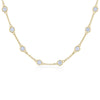 Diamond Strings Round Diamond Bezel Necklace in 18K Yellow Gold, 18 Inch Length
