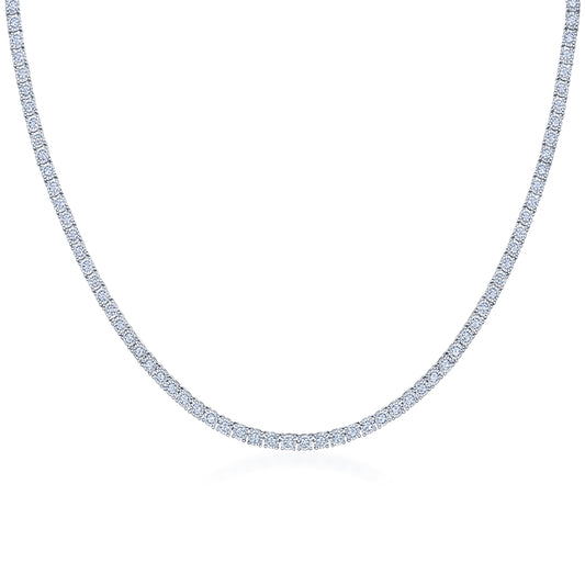 Sunburst Diamond Line Necklace in 18k White Gold