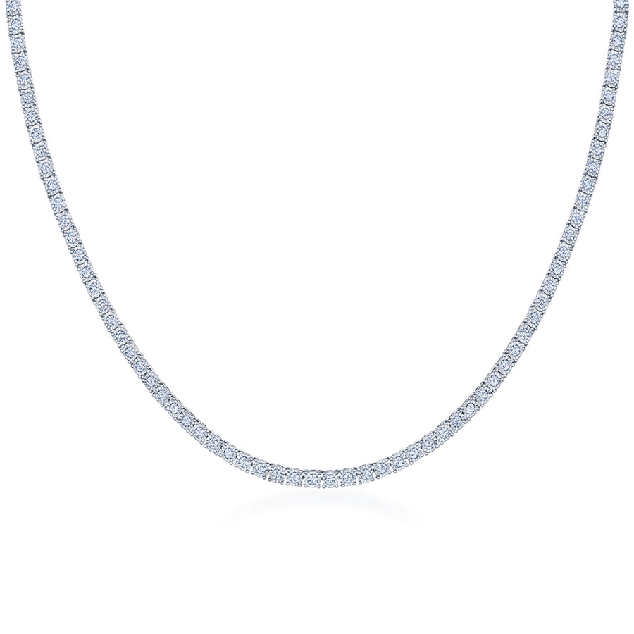 Sunburst Diamond Line Necklace in 18k White Gold