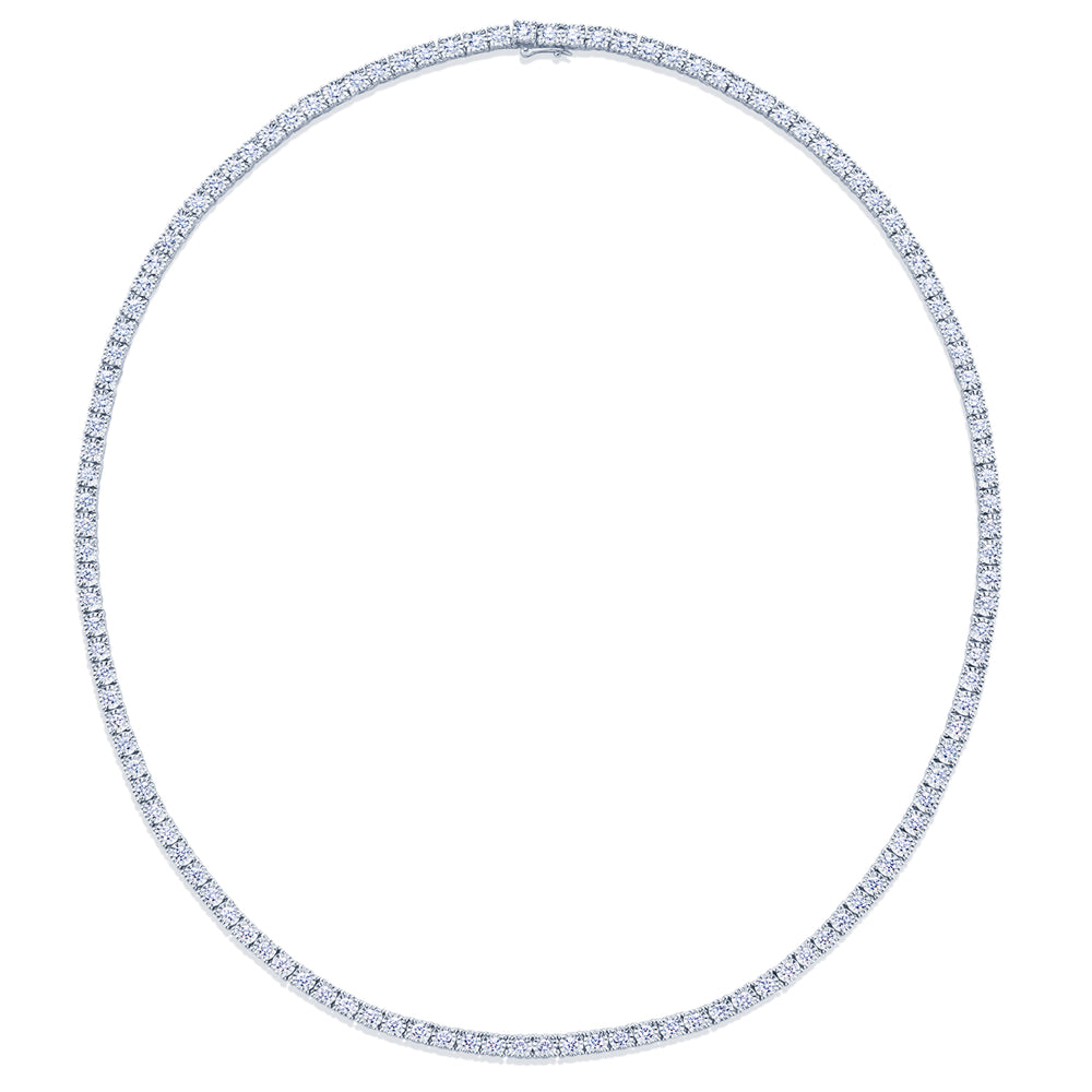 Sunburst Diamond Line Necklace in 18k White Gold
