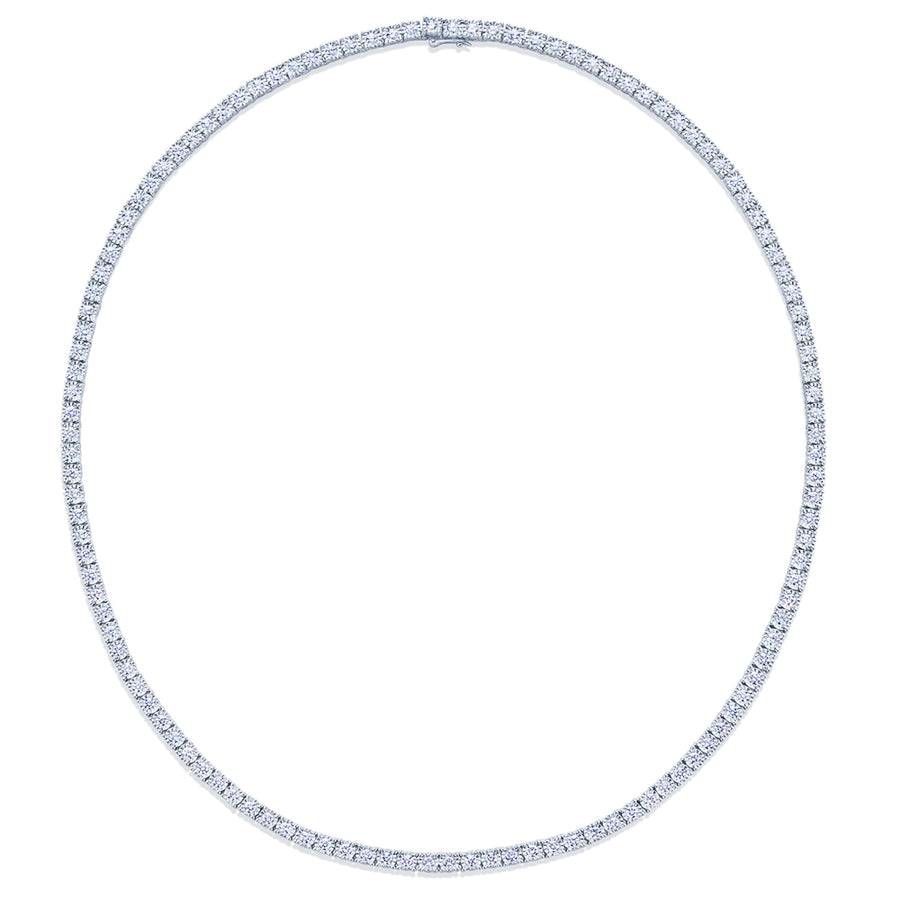 Sunburst Diamond Line Necklace in 18k White Gold