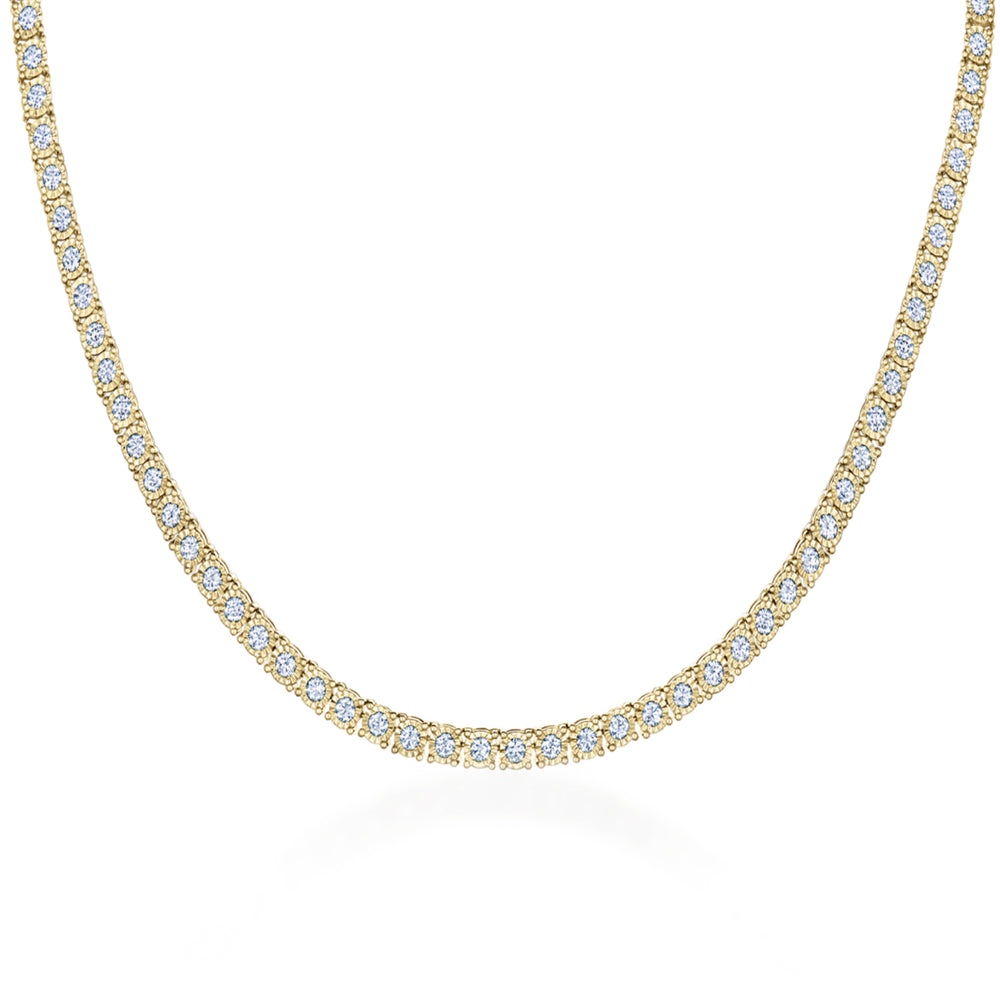 Sunburst Diamond Line Necklace in 18k Yellow Gold