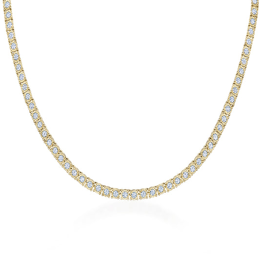 Sunburst Diamond Line Necklace in 18k Yellow Gold