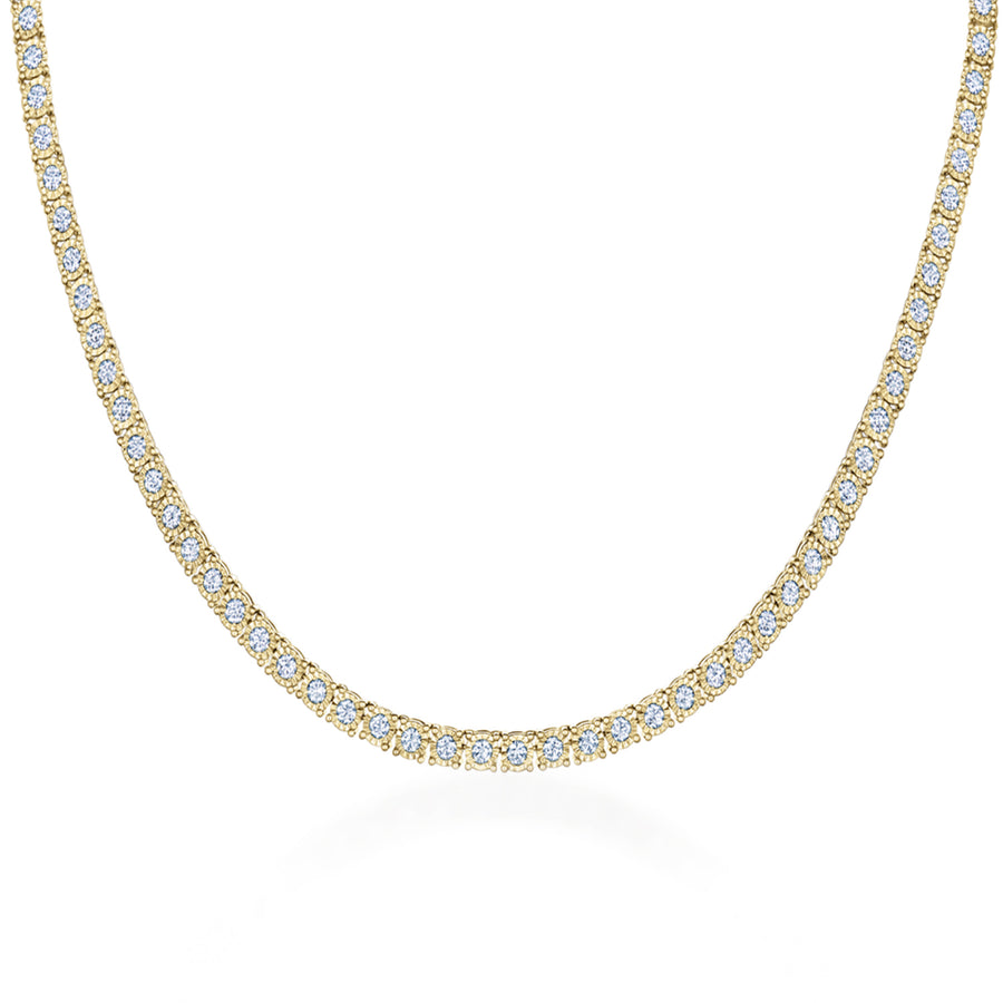 Sunburst Diamond Line Necklace in 18k Yellow Gold