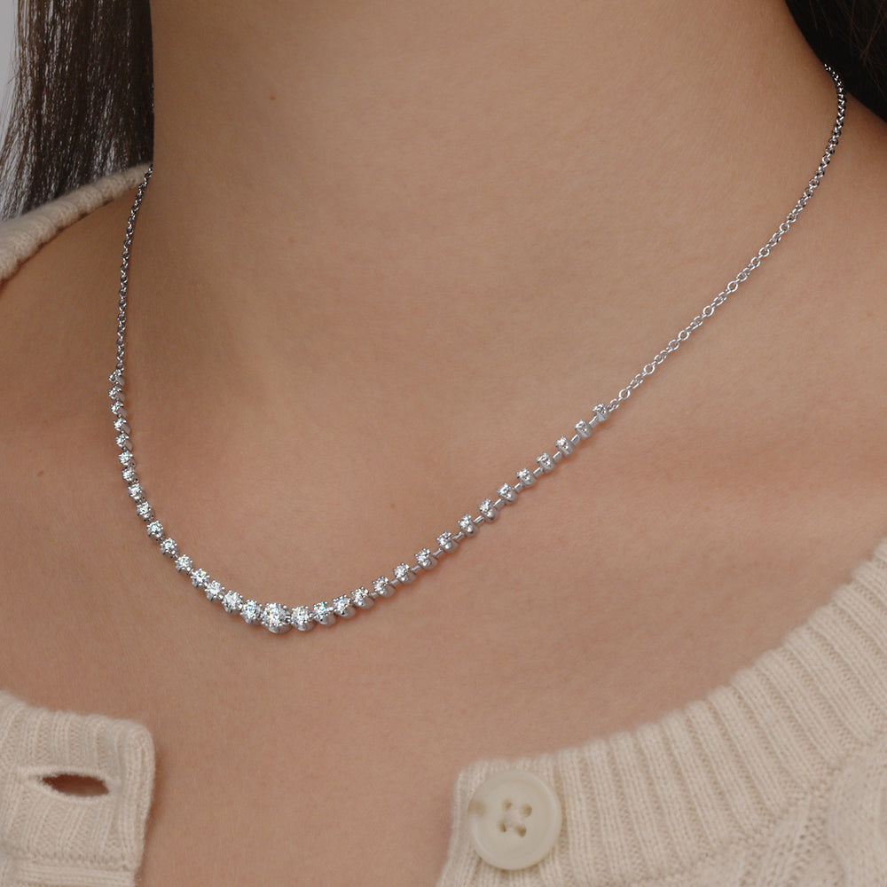 Starry Night Demi-Riviera in 18K White Gold, 1.50 Carat Total Weight