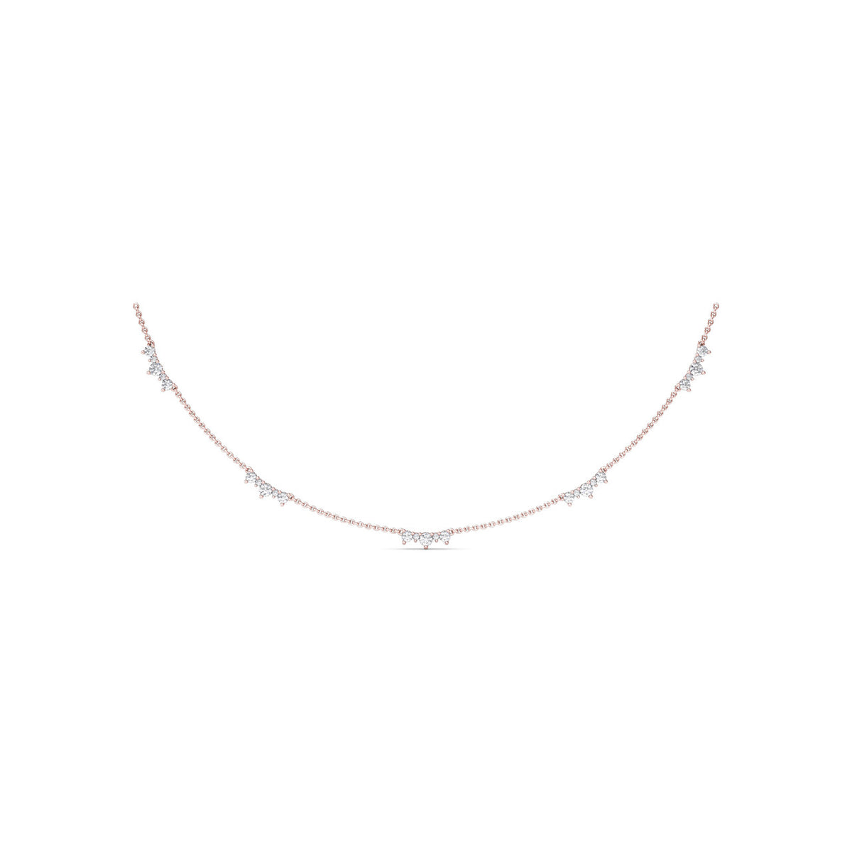 Five Stone Diamond Station Necklace