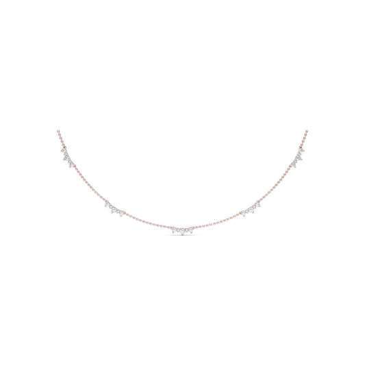 Five Stone Diamond Station Necklace