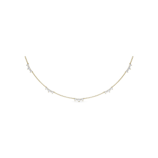Five Stone Diamond Station Necklace