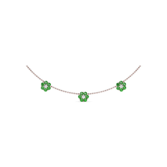 Magnolia Emerald and Diamond Necklace