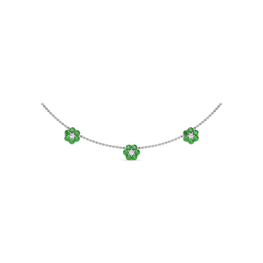 Magnolia Emerald and Diamond Necklace