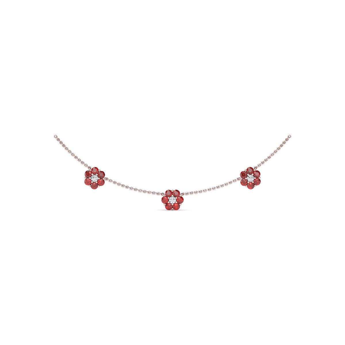 Magnolia Ruby and Diamond Necklace