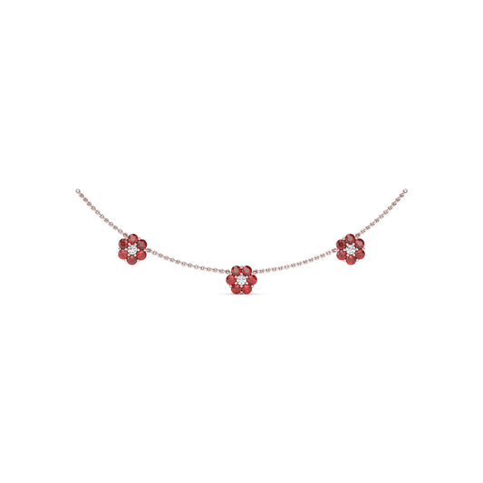 Magnolia Ruby and Diamond Necklace