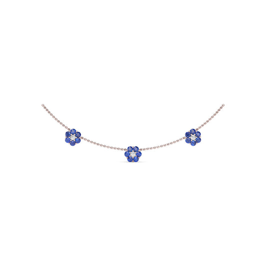 Magnolia Sapphire and Diamond Necklace