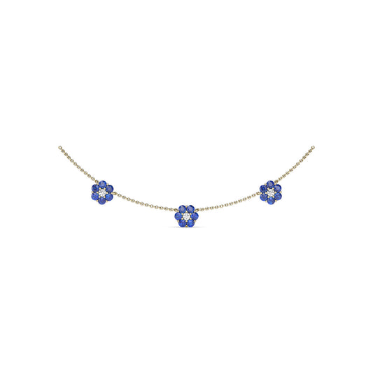 Magnolia Sapphire and Diamond Necklace