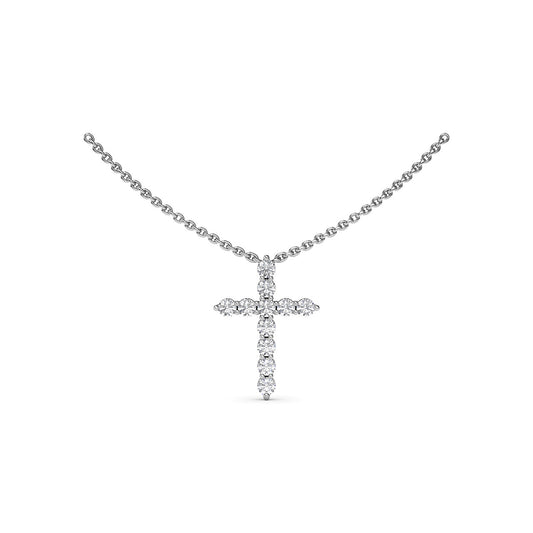 Diamond Prong Cross Necklace