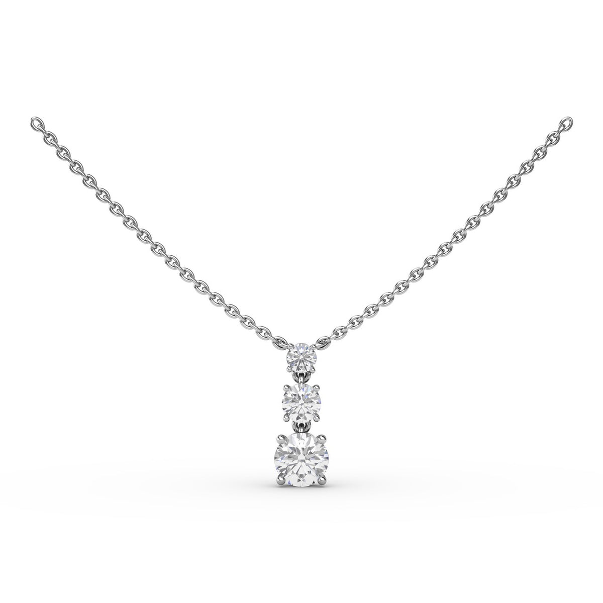 Empire Three Stone Drop Necklace