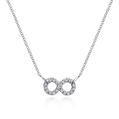 925 Sterling Silver White Sapphire Infinity Symbol Pendant Necklace